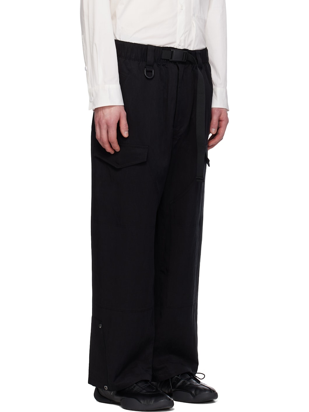 Black Twill Cargo Pants - 2