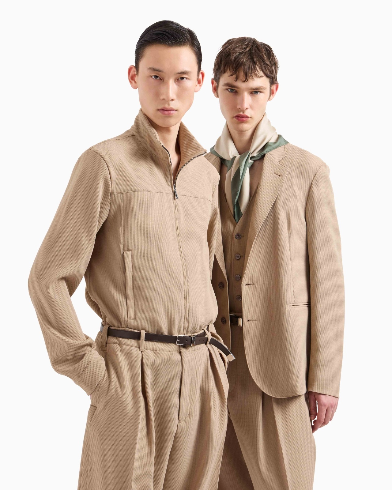 ICON FULL-ZIP BLOUSON IN PIQUÉ-EFFECT MICRO-TEXTURED CRÊPE JERSEY - 6