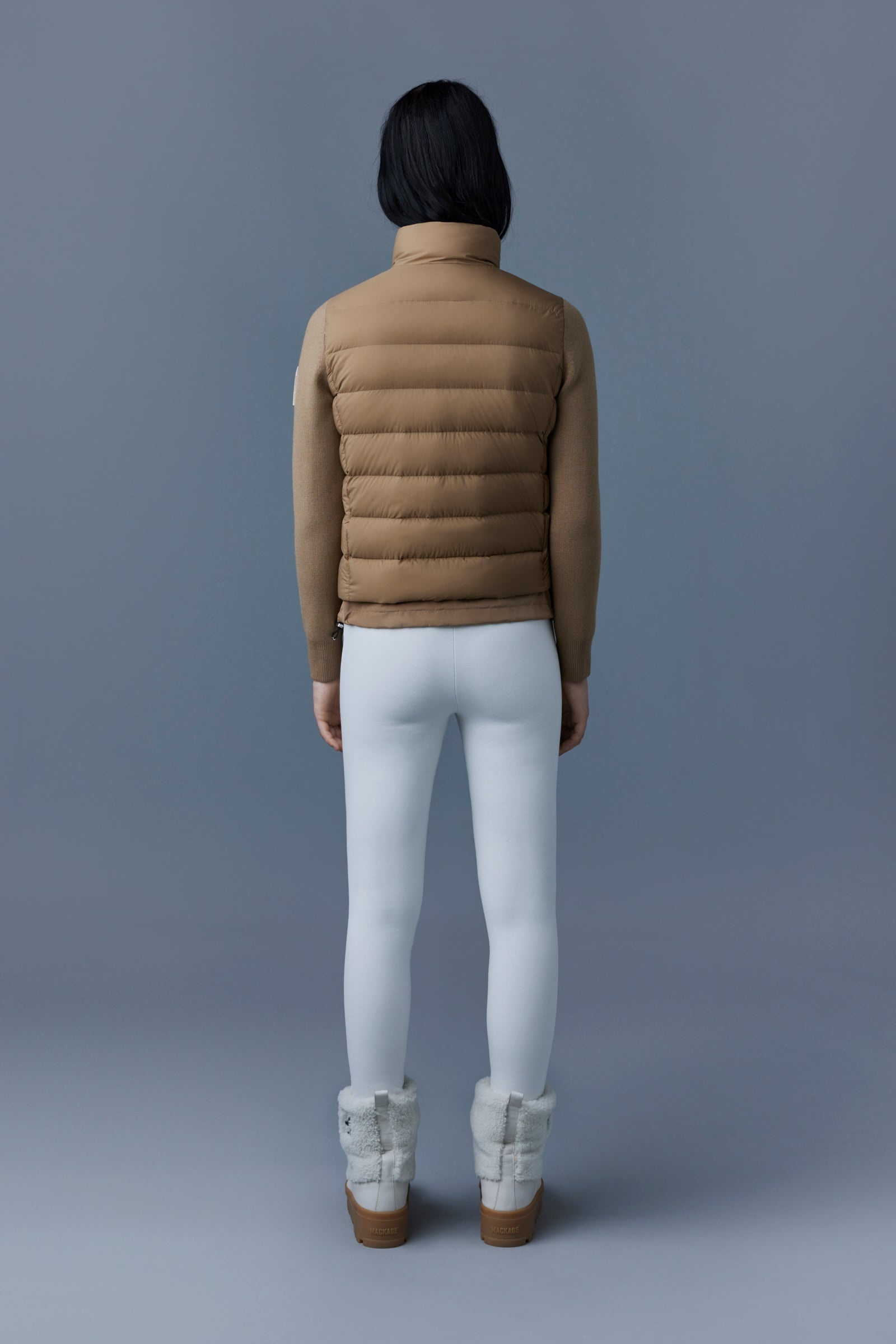 OCEANE Recycled hybrid jacket with rib knit sleeves - 4