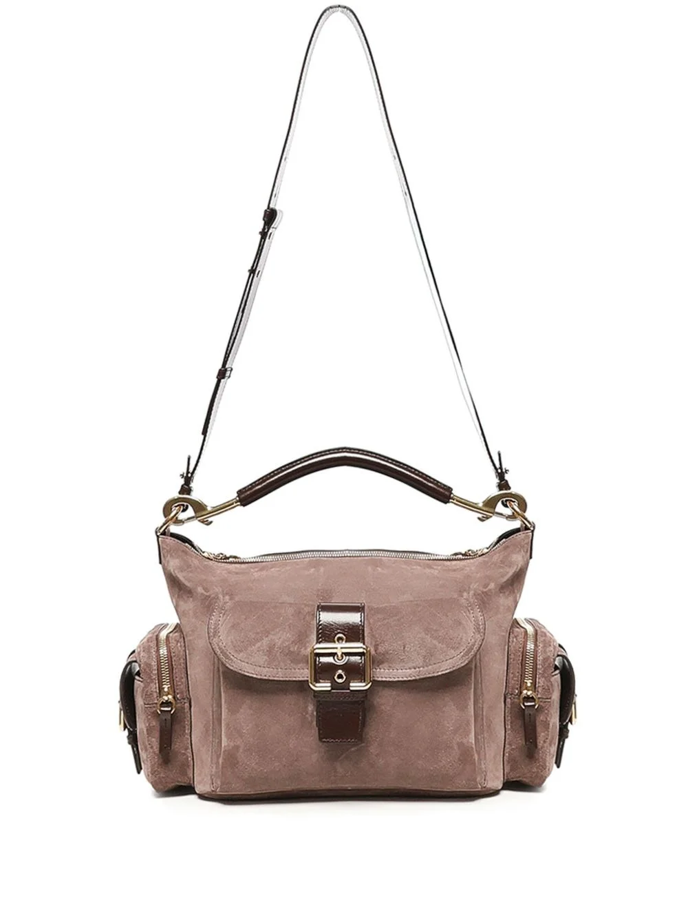 suede buckle cross-body bag - 1