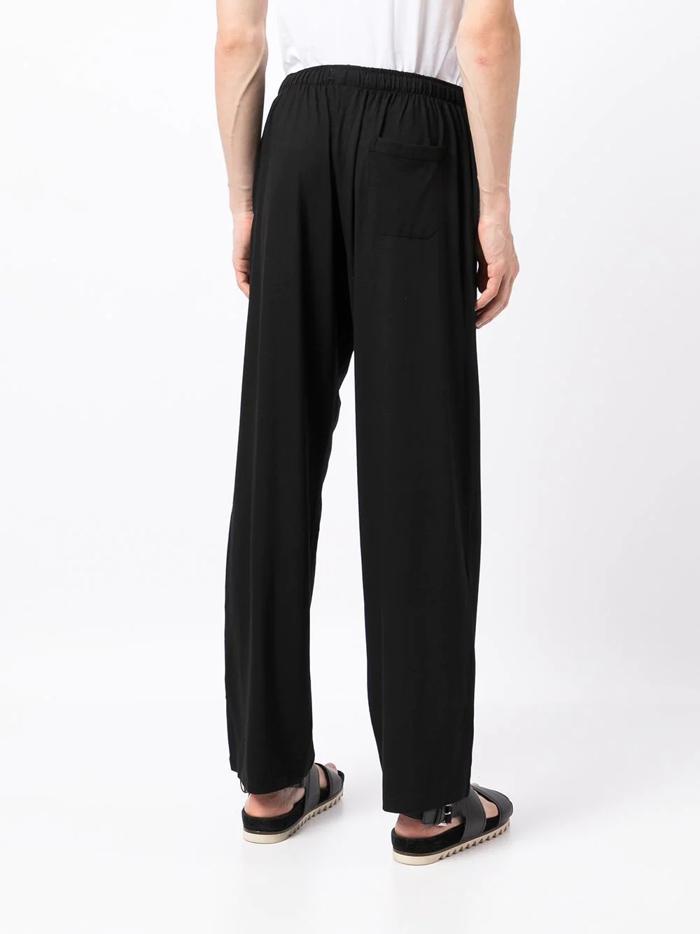 drawstring-waist three-pocket trousers - 4