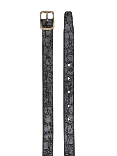 SAINT LAURENT crocodile-effect buckle belt outlook