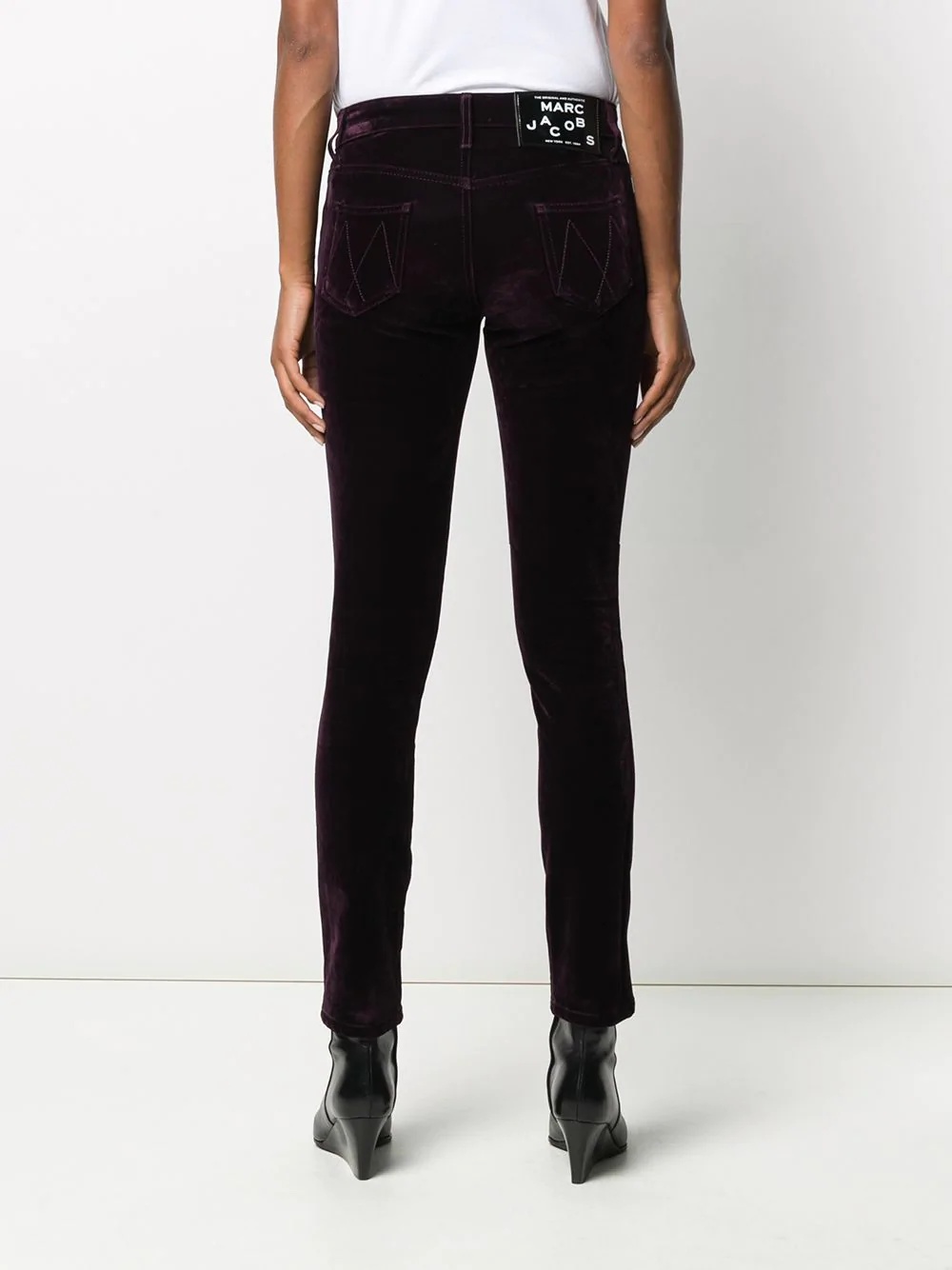 velvet-effect skinny jeans - 4