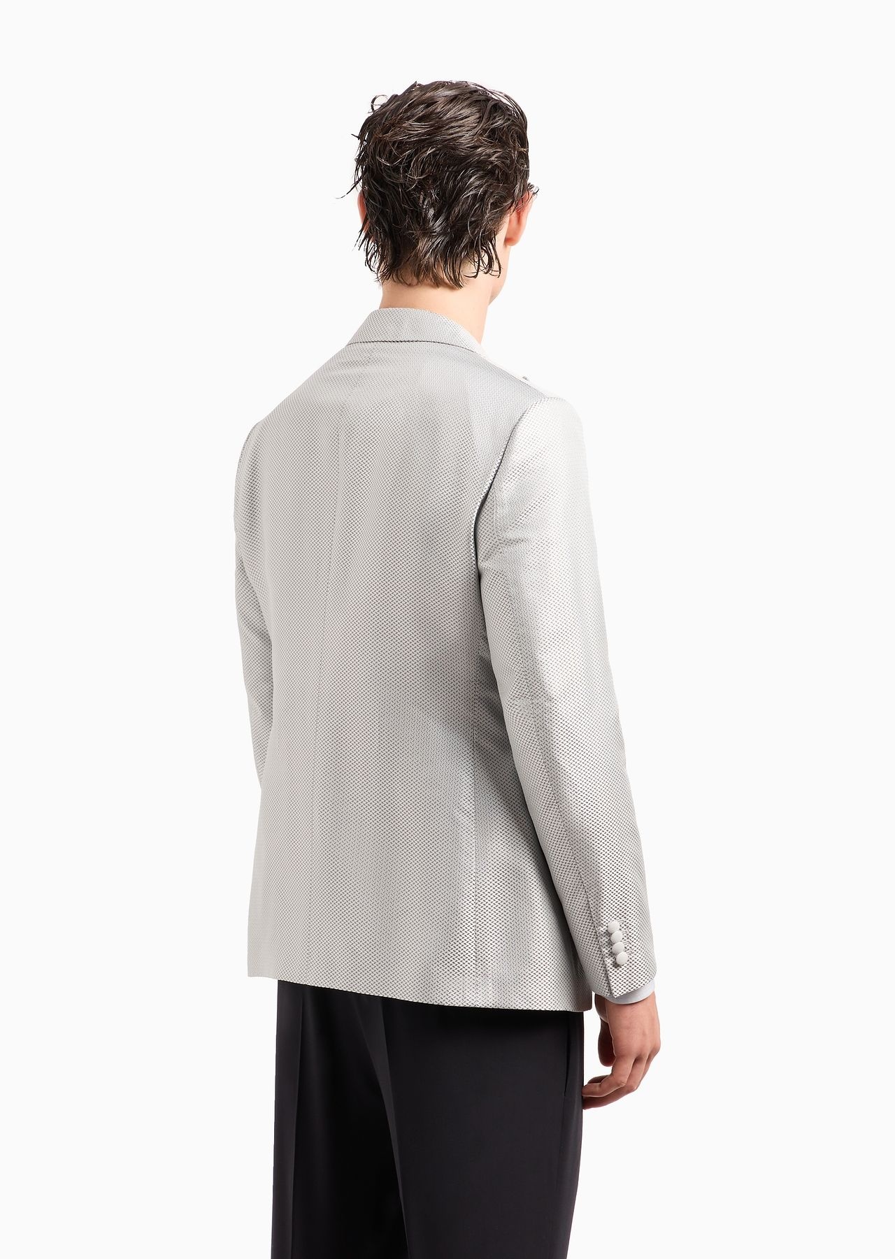 Soho line single-breasted tuxedo jacket in silk jacquard - 3