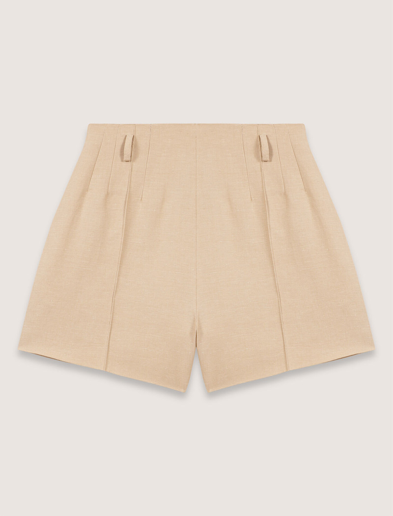 Linen and cotton shorts with darts 1