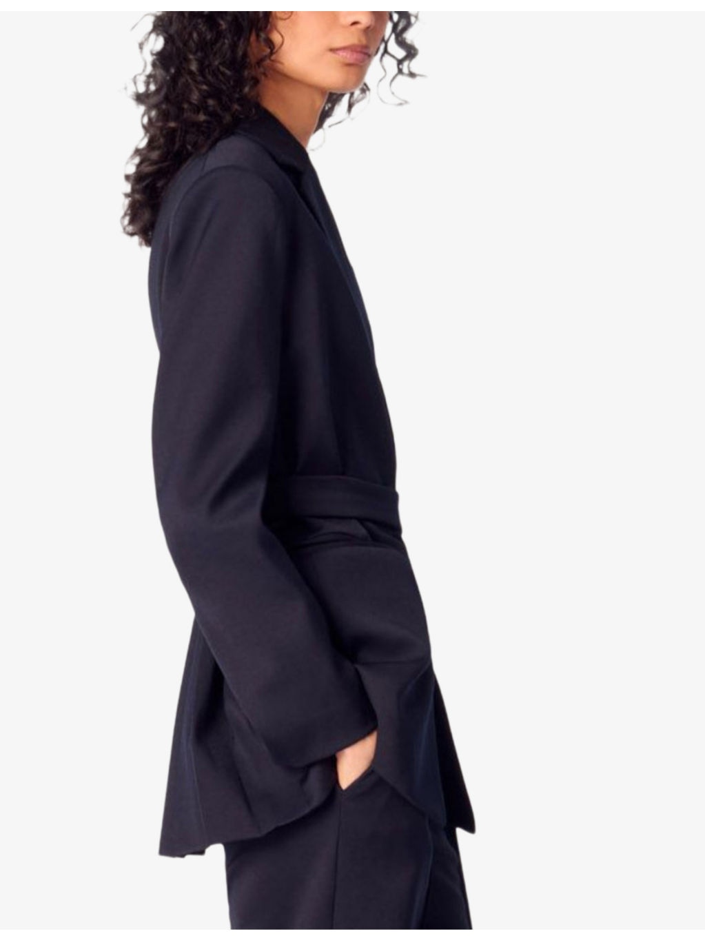 Pleat-Back Single-Breasted Woven Blazer - 3