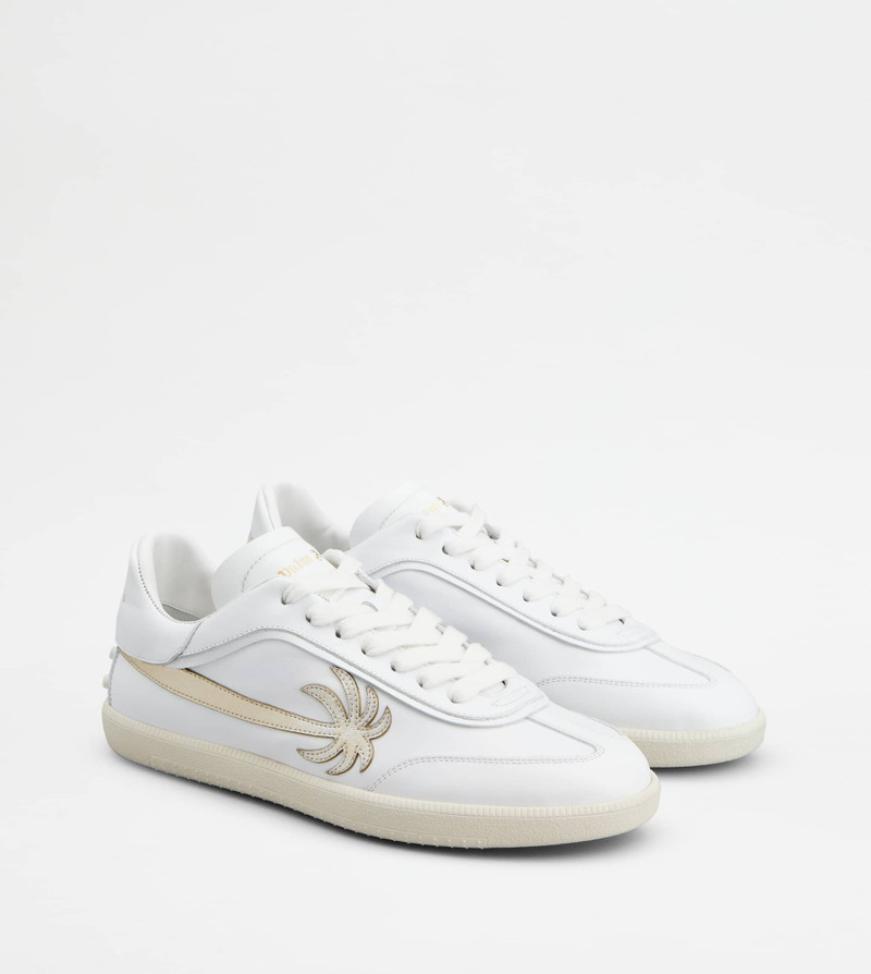 TOD'S TABS SNEAKERS PALM ANGELS IN LEATHER - WHITE, GOLD 3