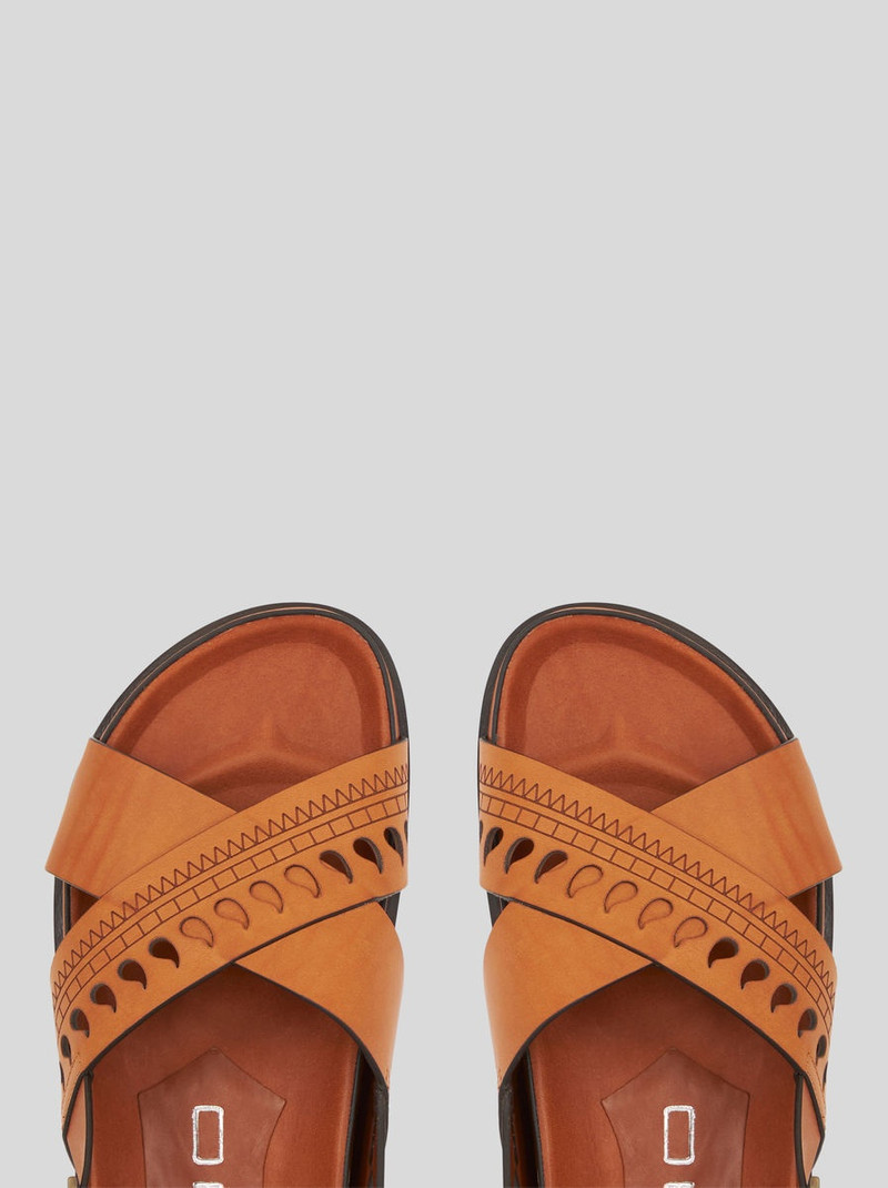 Etro LEATHER SANDALS WITH GEOMETRIC PAISLEY PATTERNS outlook