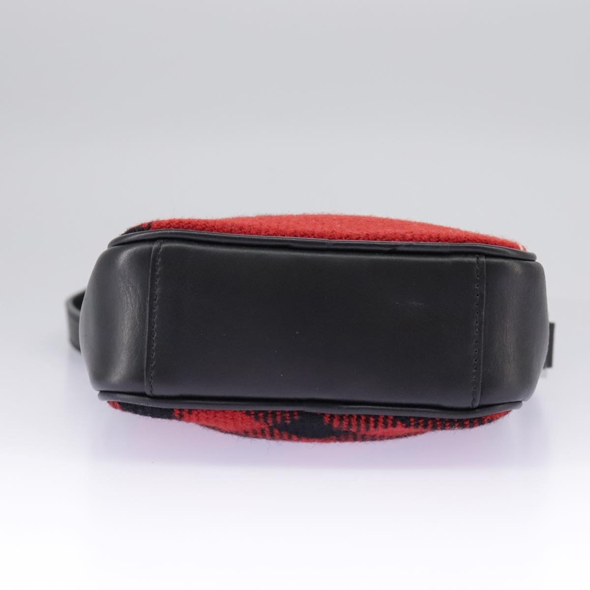 Burberry Nova Check Shoulder Bag Wool Red Silver - 5