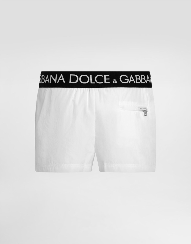 Dolce & Gabbana Short swim trunks with branded stretch waistband outlook