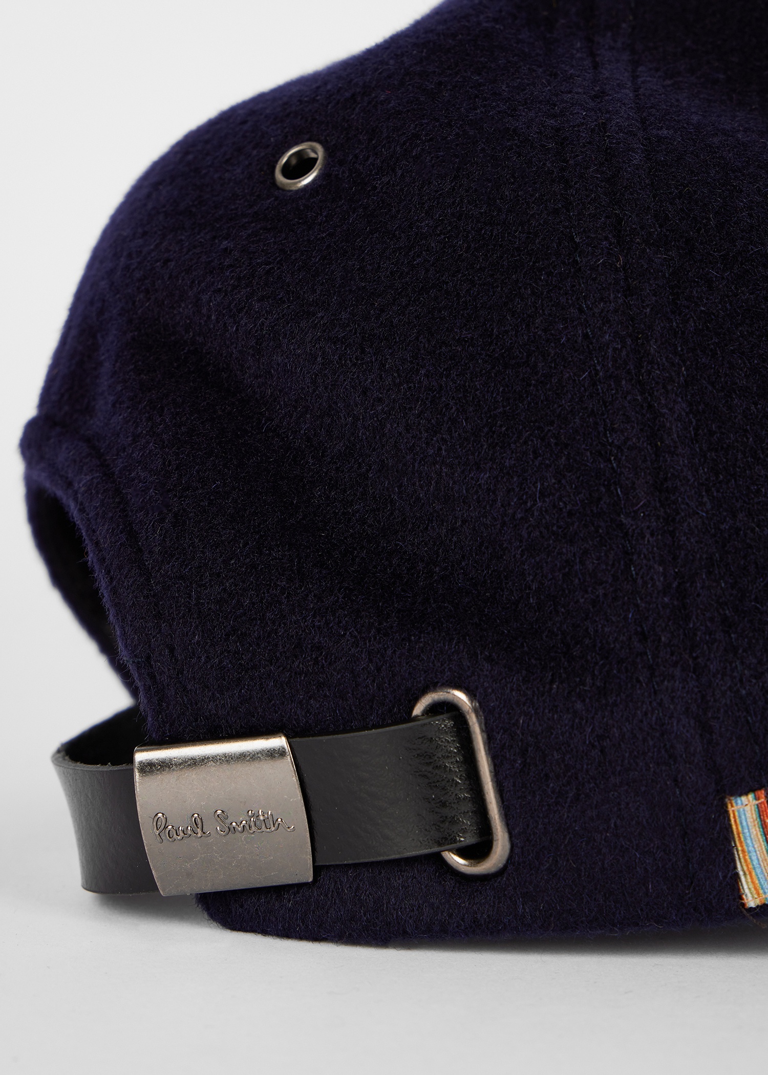 Navy 'Signature Stripe' Trim Wool Cap - 3