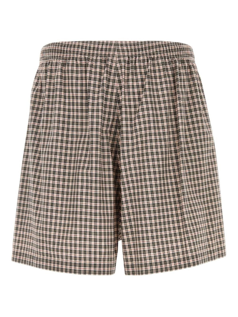 BALENCIAGA logo checked shorts outlook