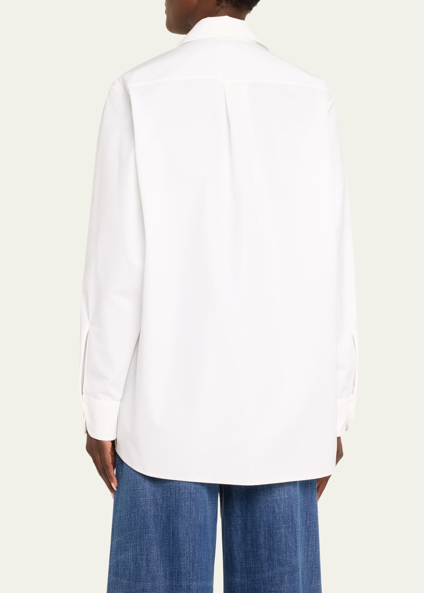 Poplin Button-Front Shirt with Crystal Trim Placket - 3
