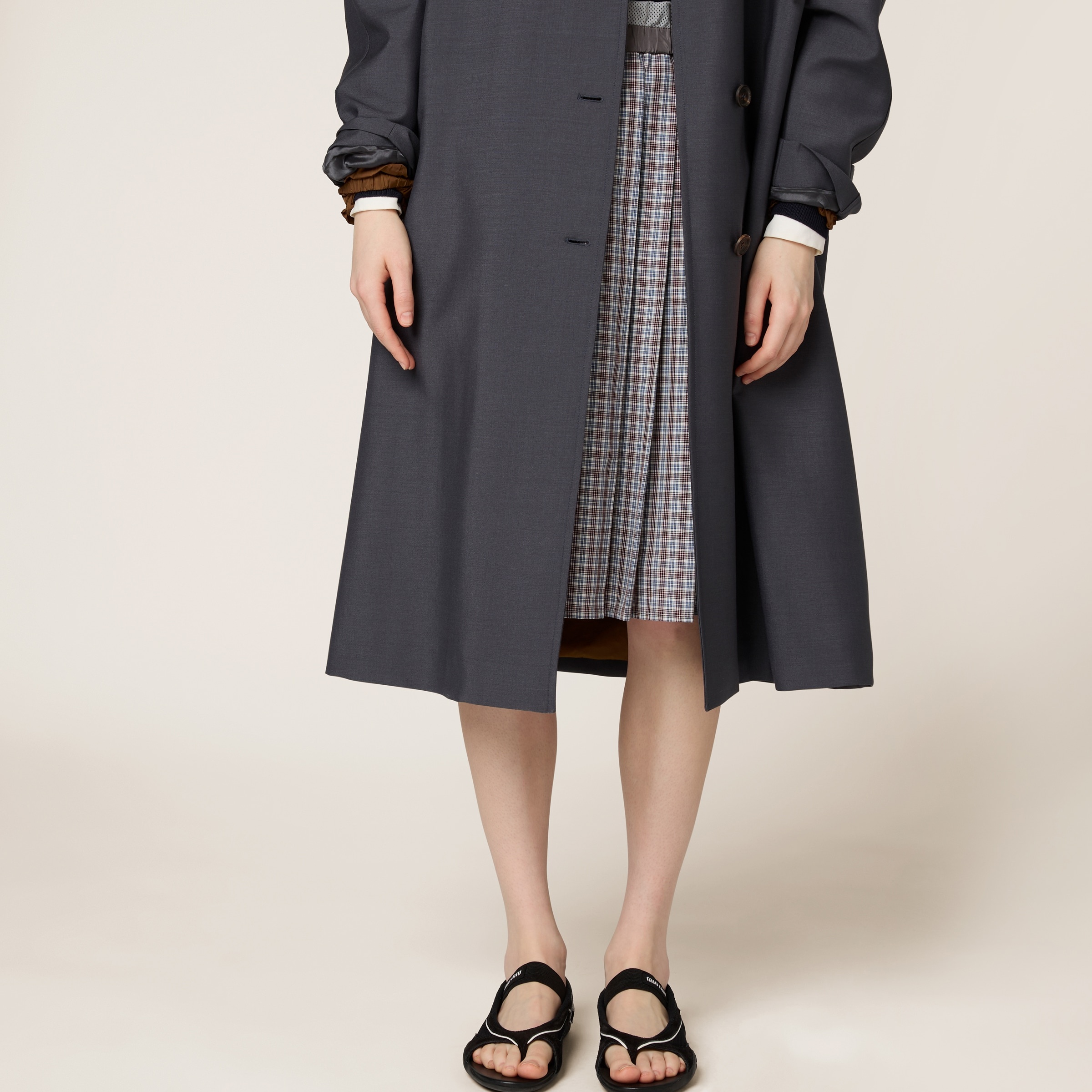Single-breasted kid mohair and technical pongé coat - 6