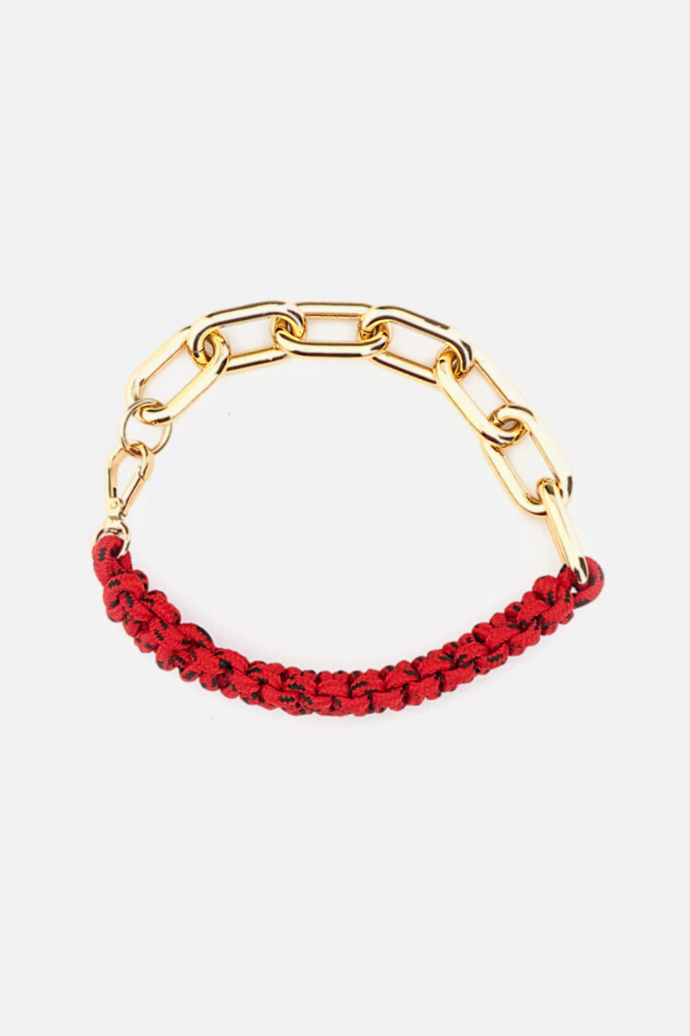 Red braided cord chain necklace - 1