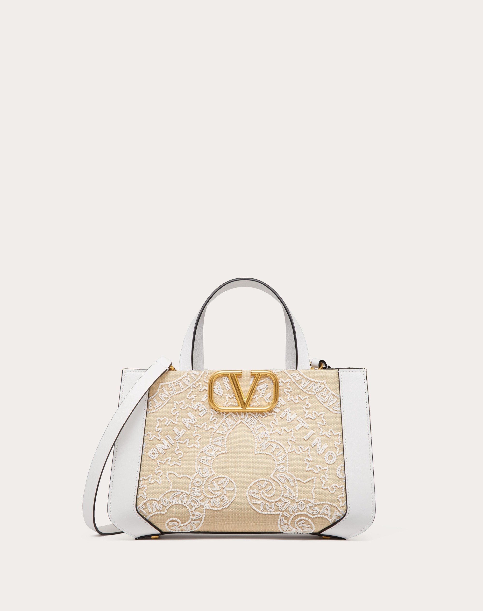 SMALL VLOGO SIGNATURE EMBROIDERED HANDBAG - 1
