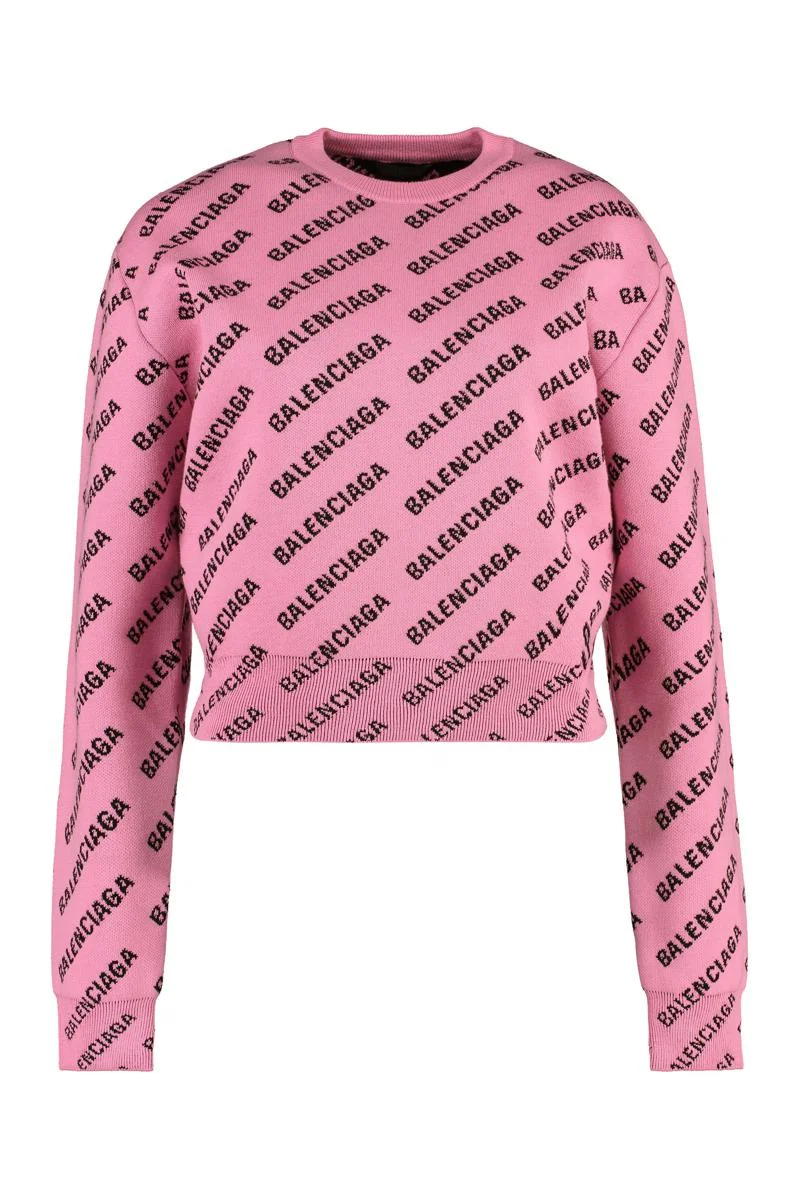 BALENCIAGA JACQUARD CREW-NECK SWEATER - 1