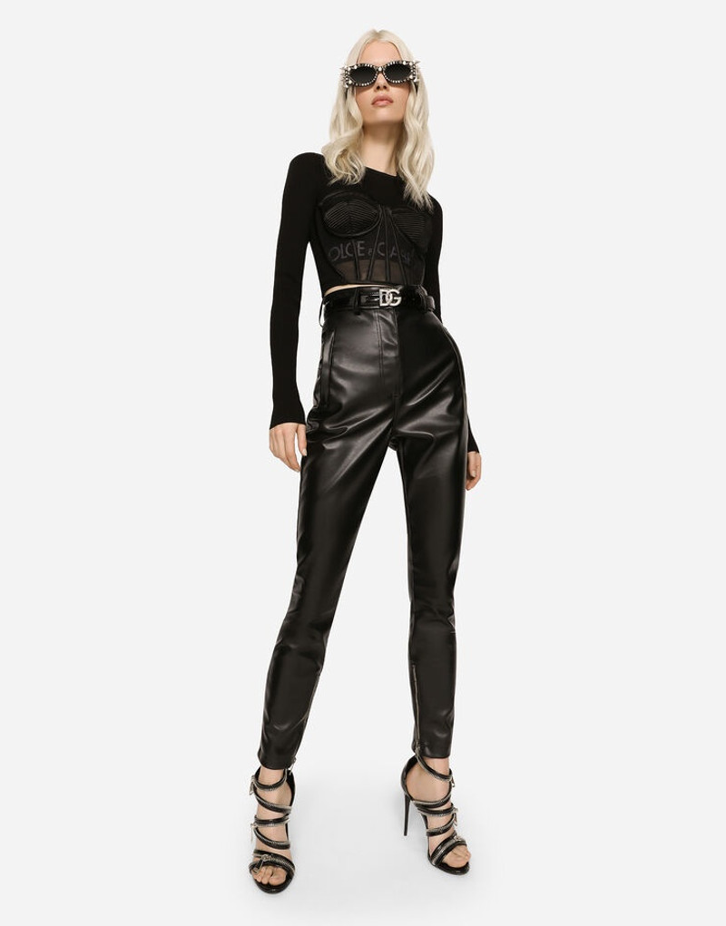 Fine-rib viscose bustier sweater 5
