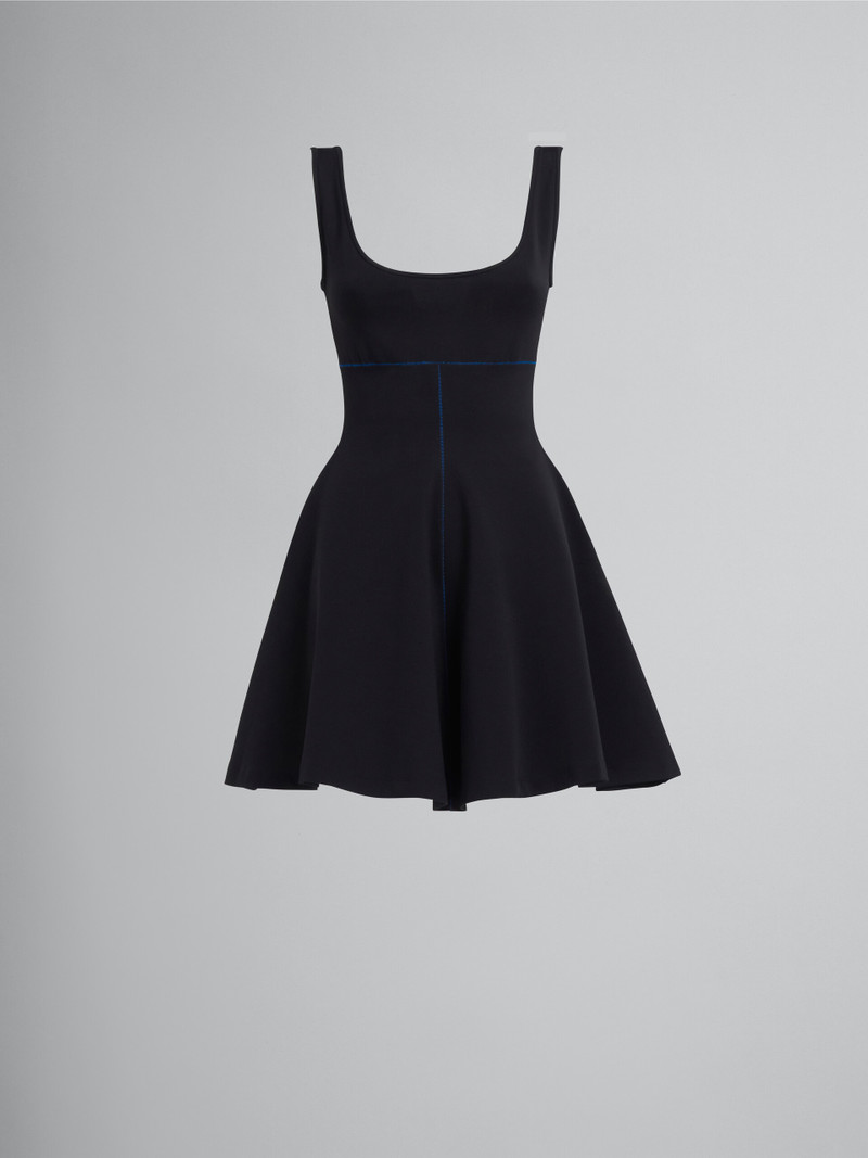SHORT DRESS IN BLACK STRETCH FABRIC 1