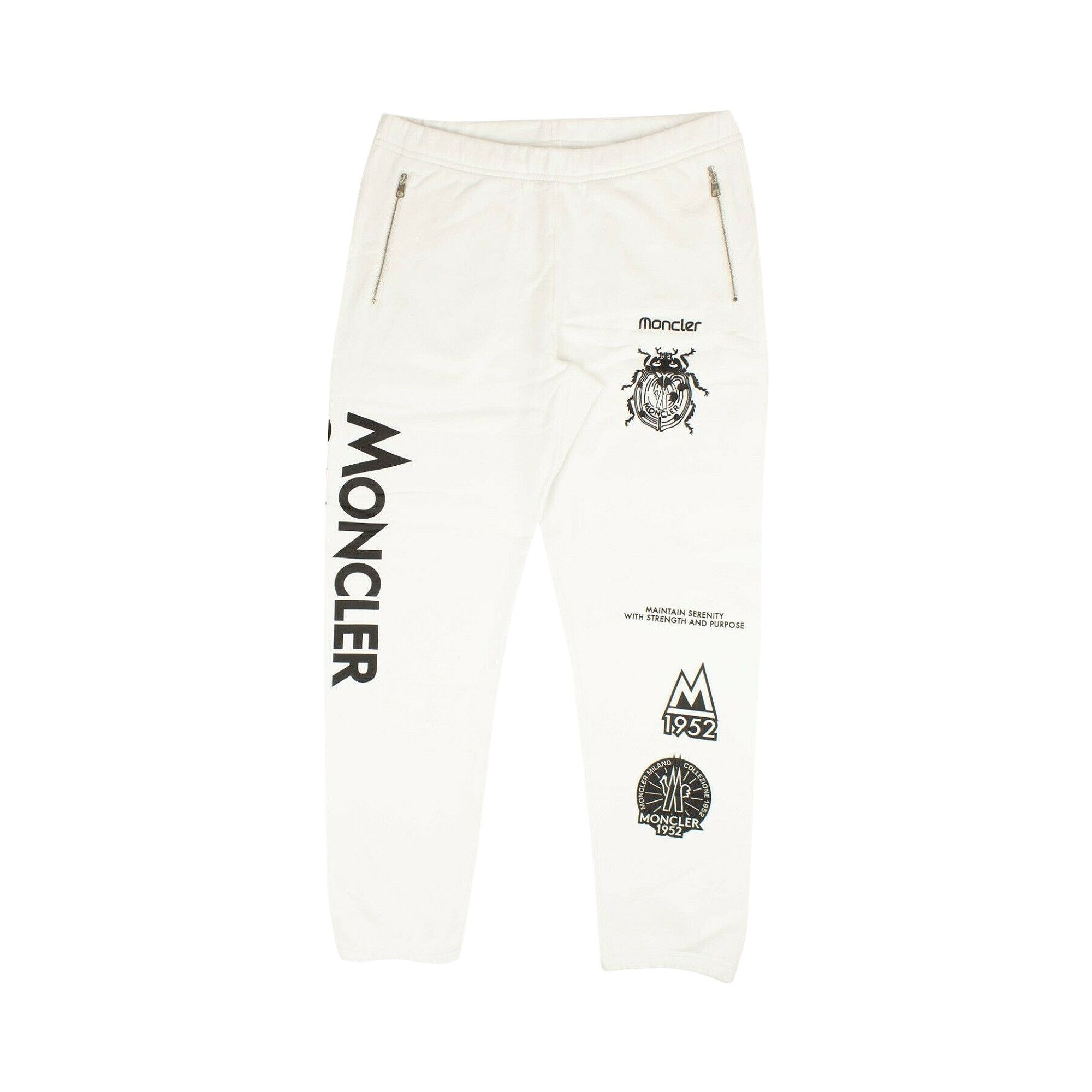 Moncler Logo Sweatpants 'White/Black' - 1
