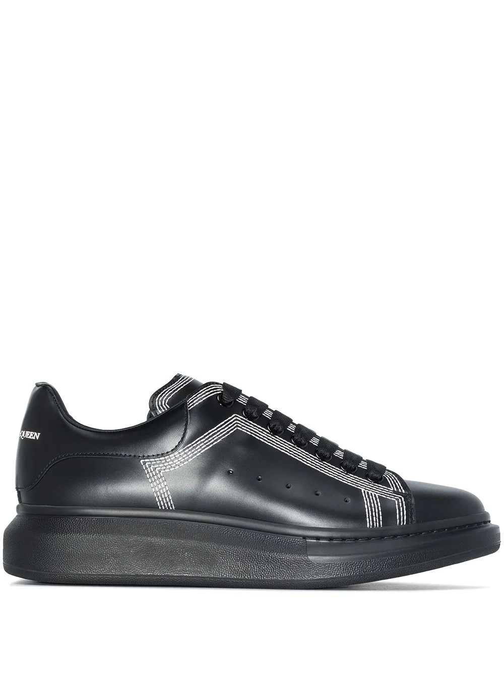 Oversized contrast-stitching sneakers - 1