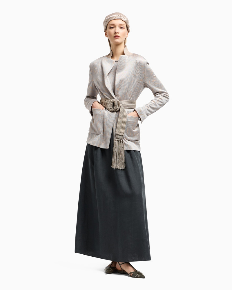 GIORGIO ARMANI SINGLE-BREASTED JACKET IN TWO-TONE JACQUARD VISCOSE JERSEY outlook