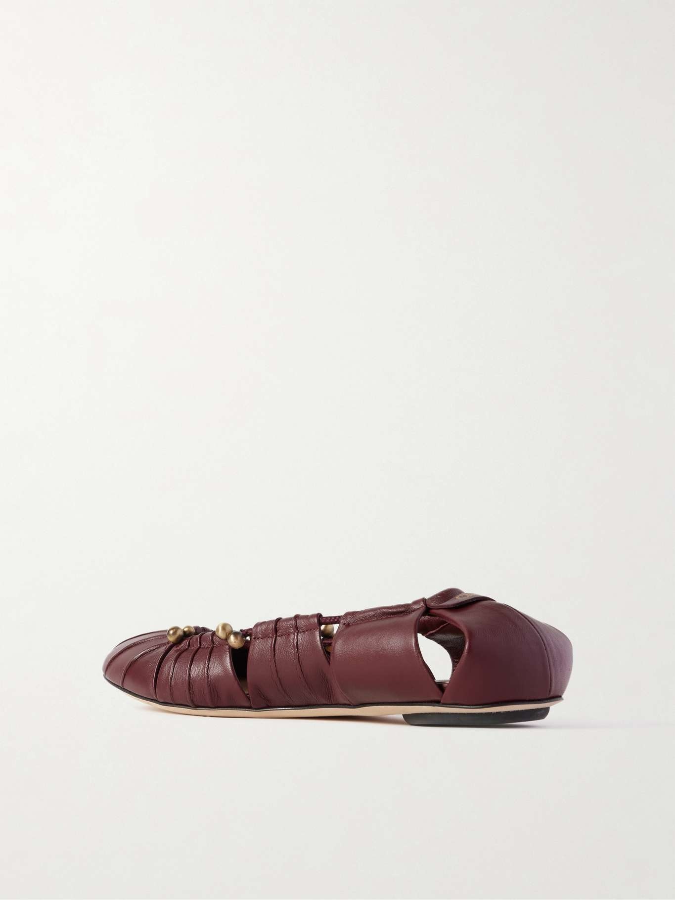Luna cutout leather ballet flats Burgundy - 3