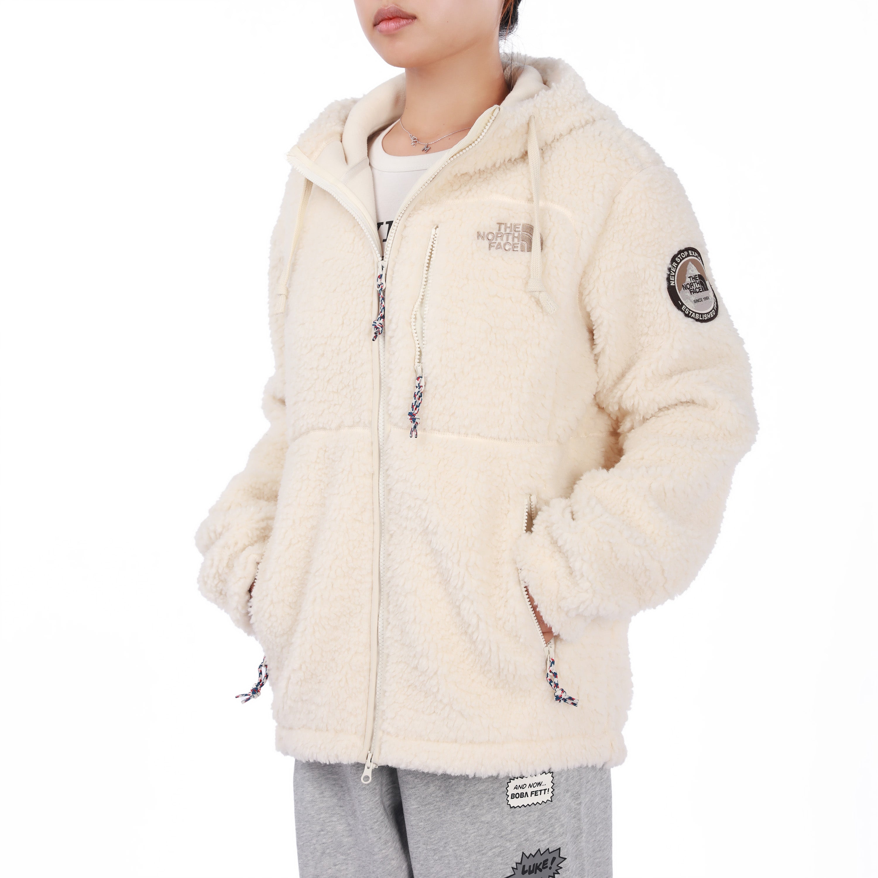 THE NORTH FACE Fleece Hoodie Jacket 'White' NJ4FM57A - 5