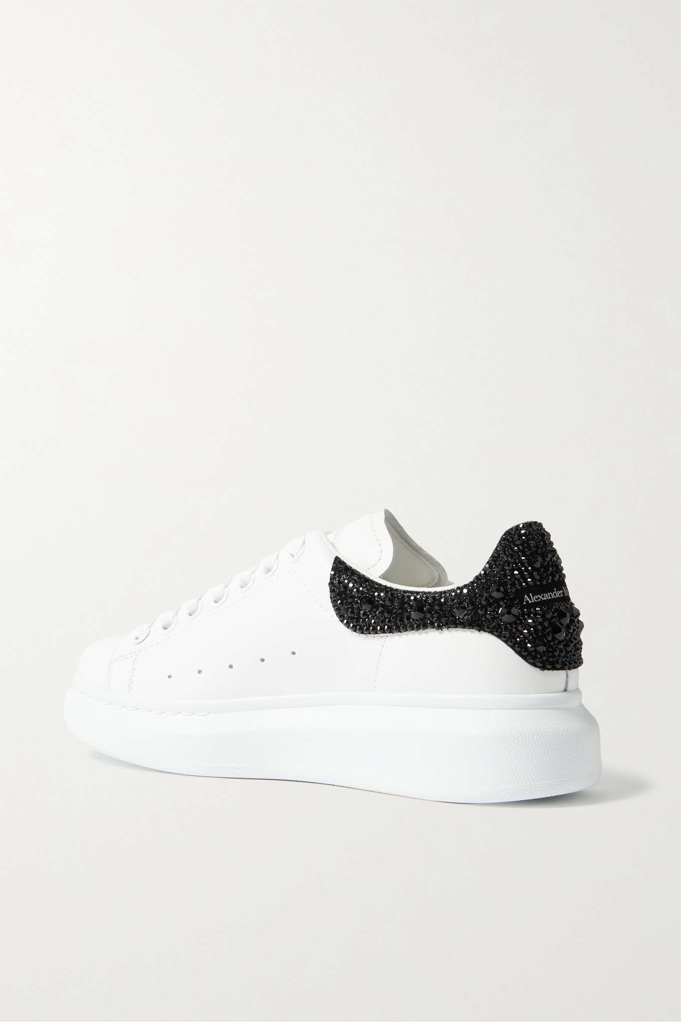 Crystal-embellished leather exaggerated-sole sneakers - 3