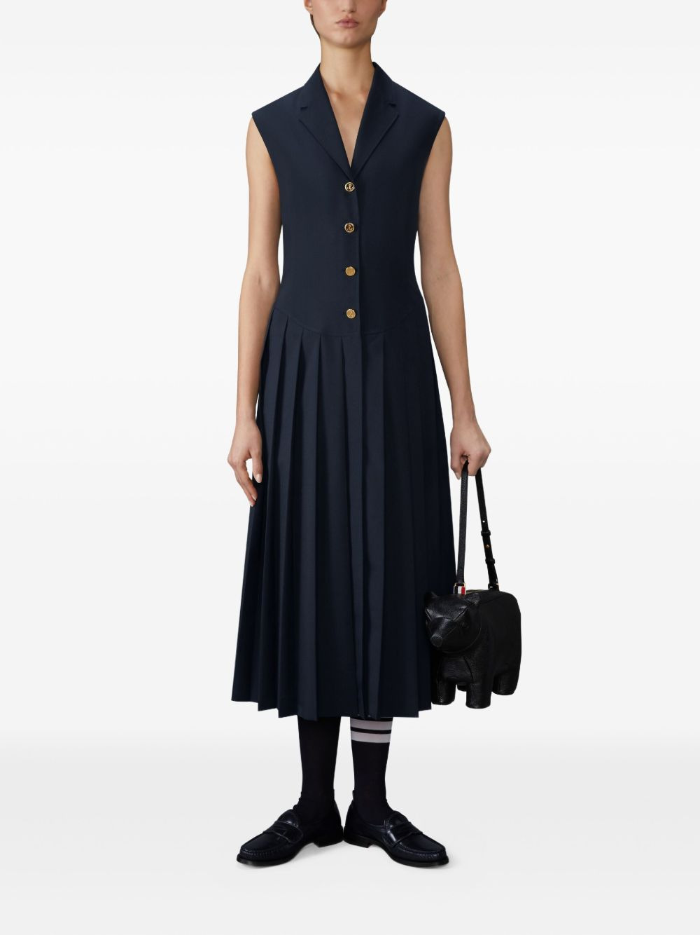 sleeveless pleated dress - 2