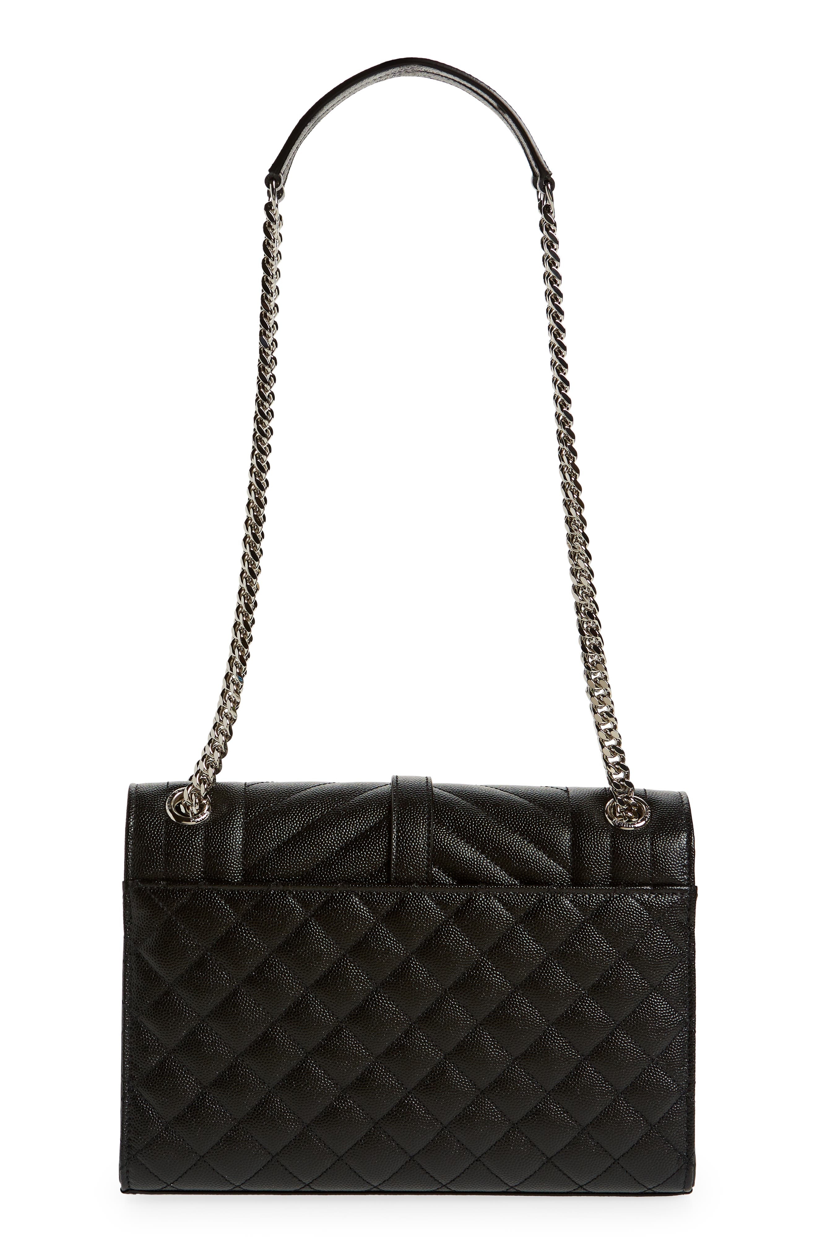 Saint Laurent Medium Monogram Matelassé Leather Shoulder Bag in Nero/Nero/Nero at Nordstrom - 4