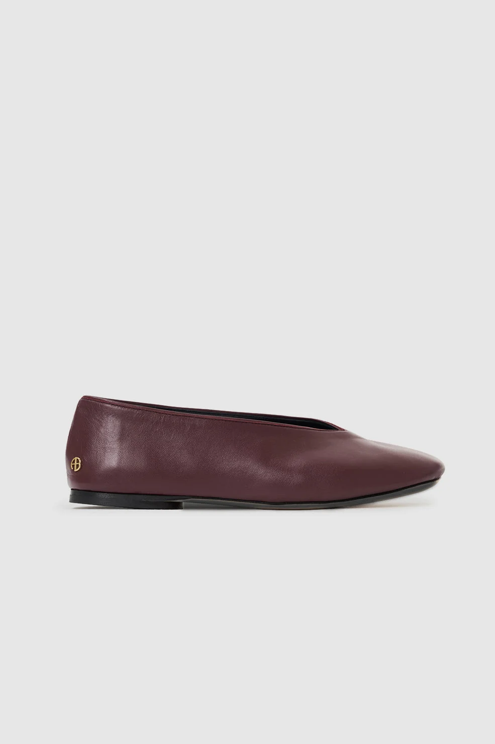 Ana Flats Smooth Leather - Fig - 1