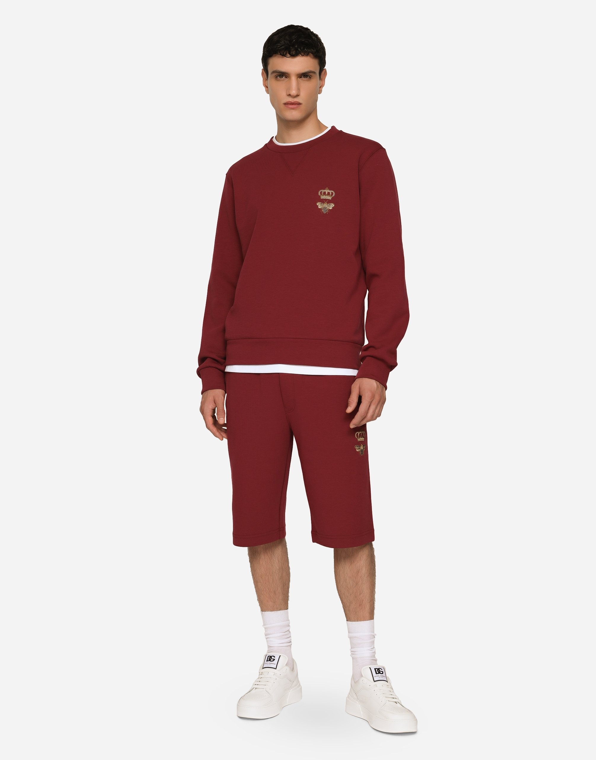Jersey jogging shorts with embroidery - 2