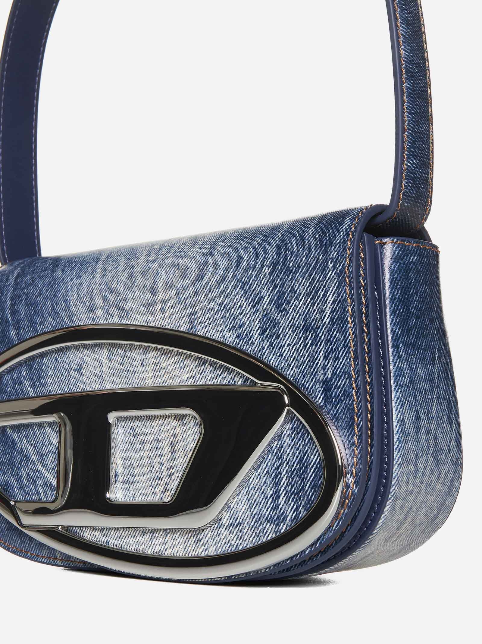【関税&送料込】Diesel 1Dr Denim Shoulder Bag With Used Effe Diesel 1DR denim print leather shoulder bag