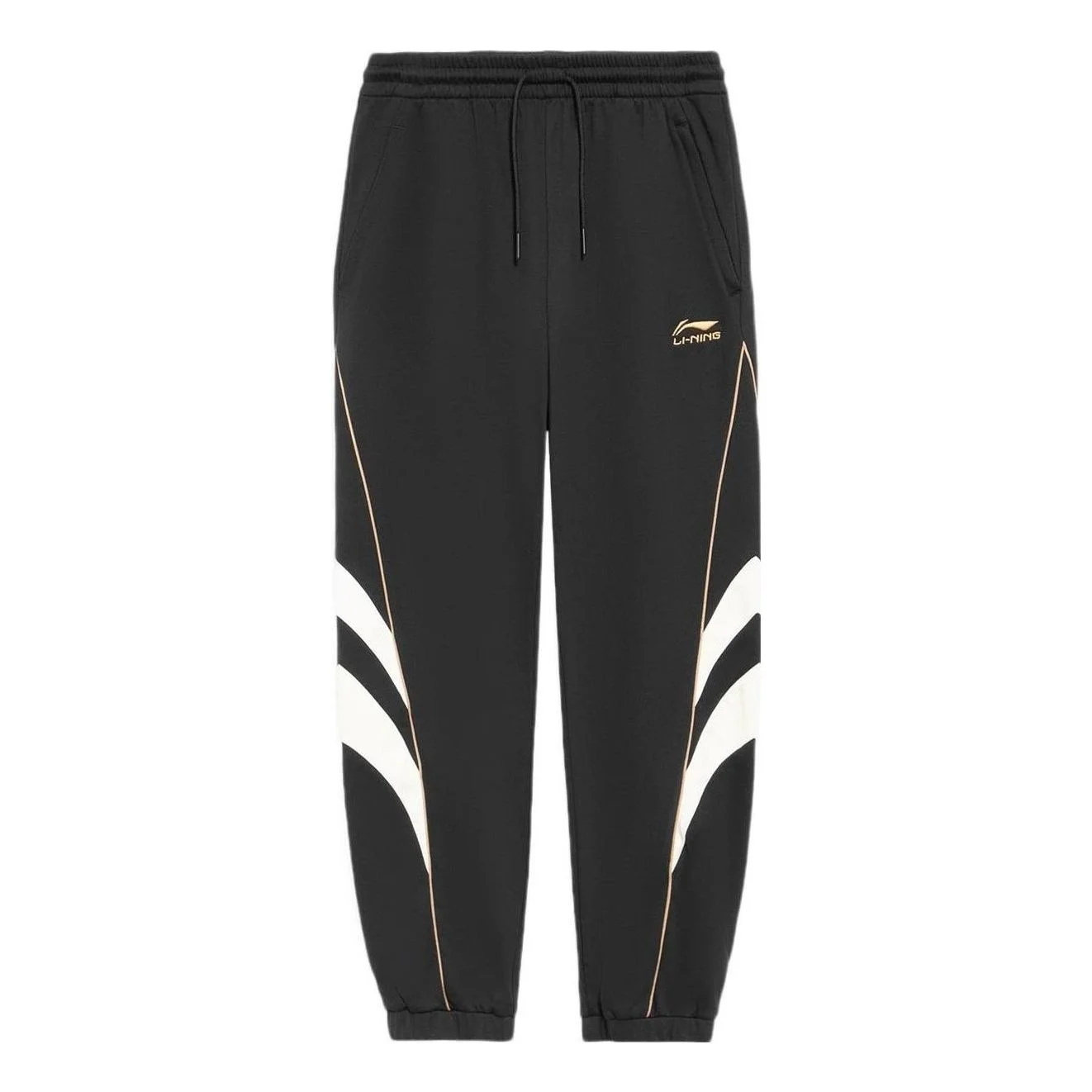 Li-Ning Color Block Graphic Sweatpants 'Black White' AKLS975-3 - 1
