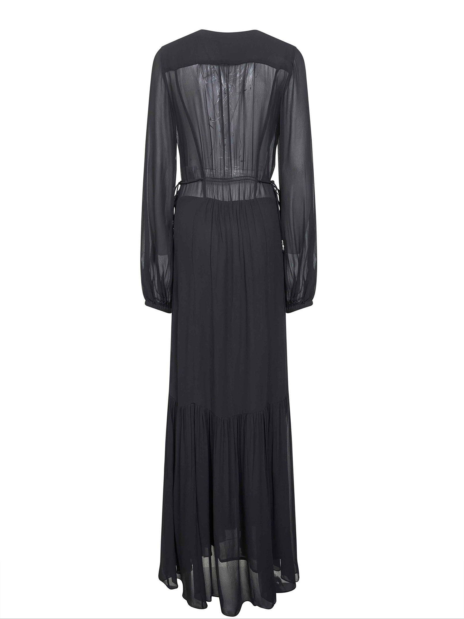 Black georgette Briane long dress - 2