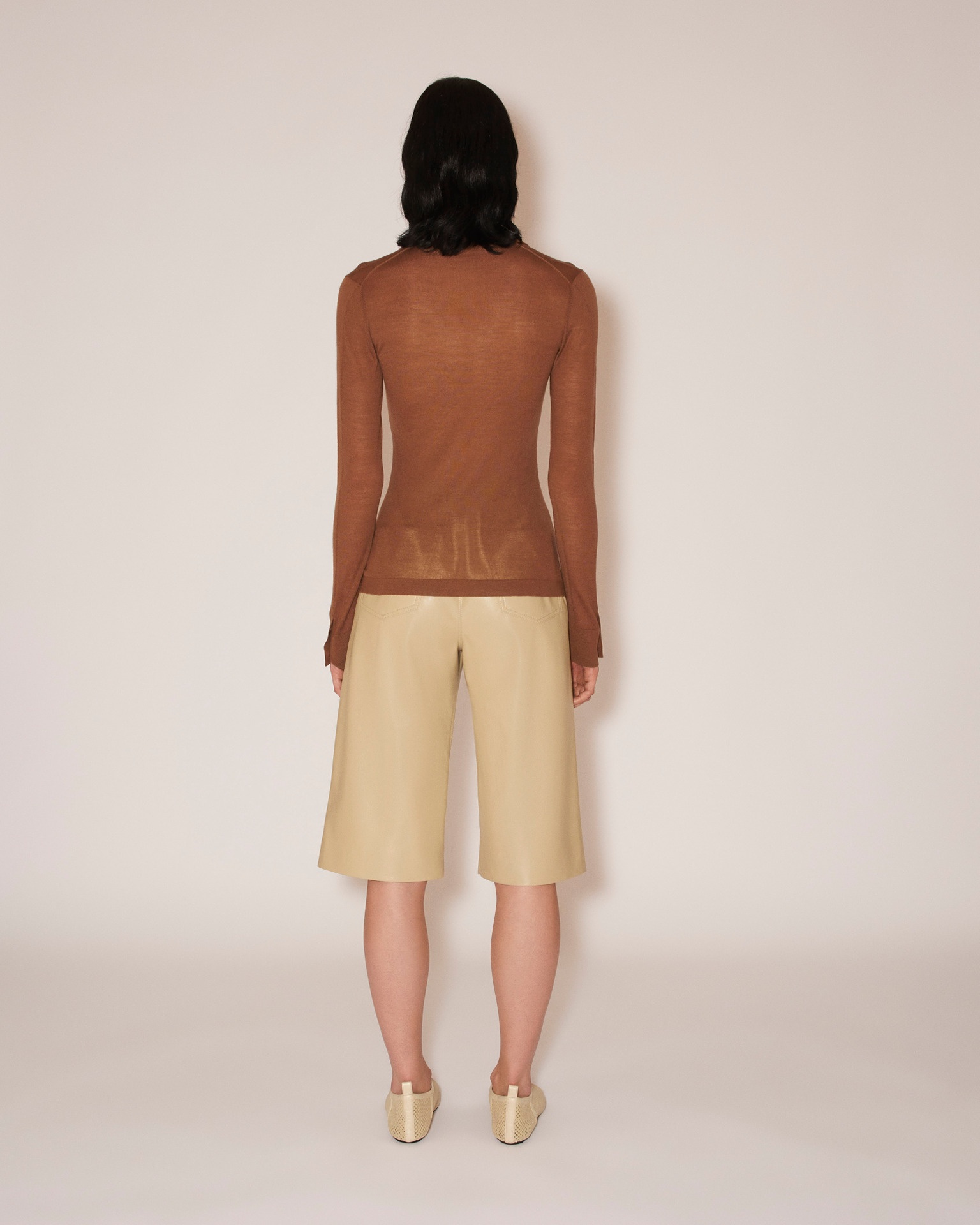 THALIA - Superfine merino cardigan - Brown - 3