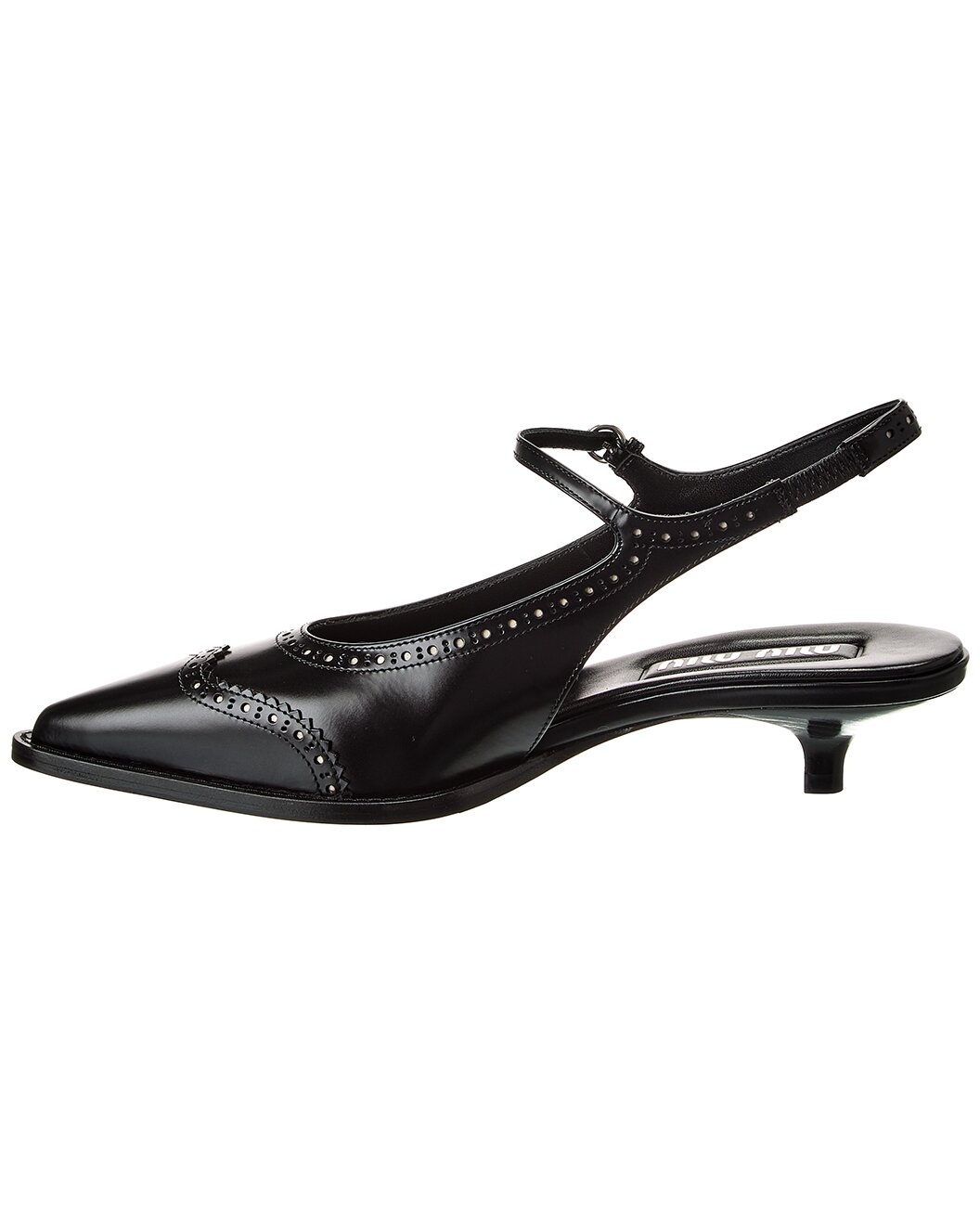 Miu Miu Brogue Leather Slingback Pump - 2
