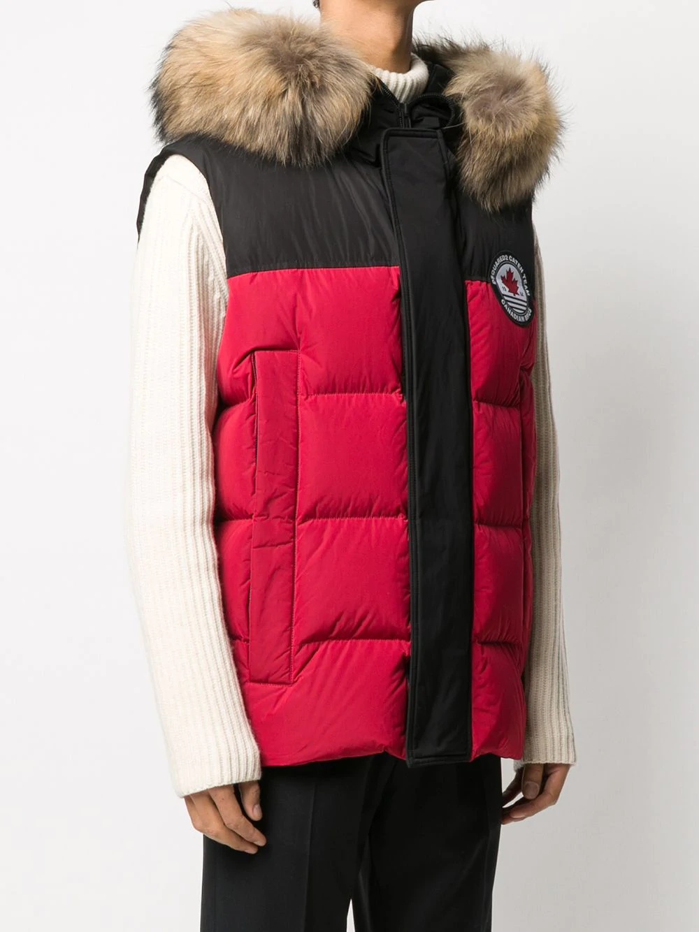 padded hooded vest - 3