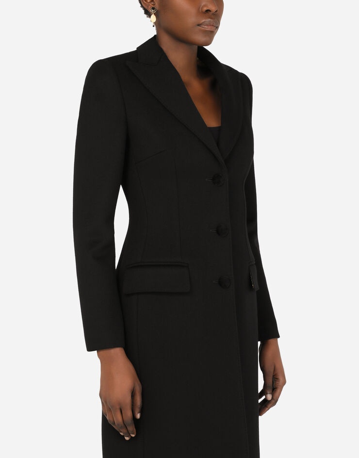 Single-breasted wool and cashmere coat - 4