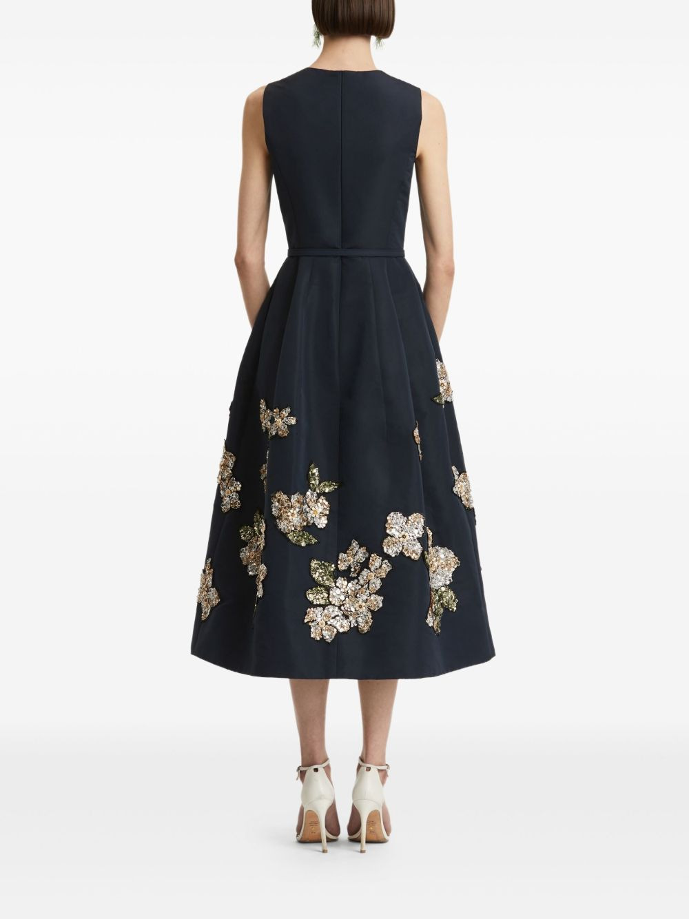 sequin-embellished floral midi dress - 4