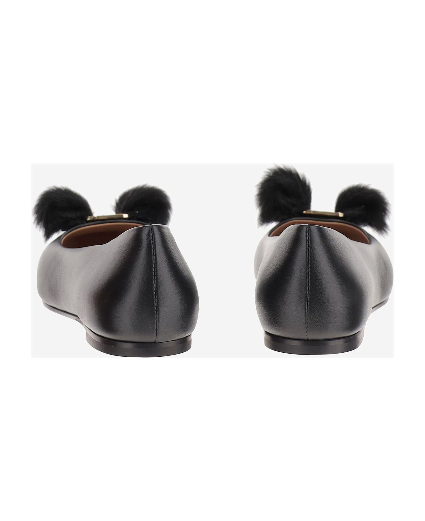 Leather Bow Ballet Flats - 4