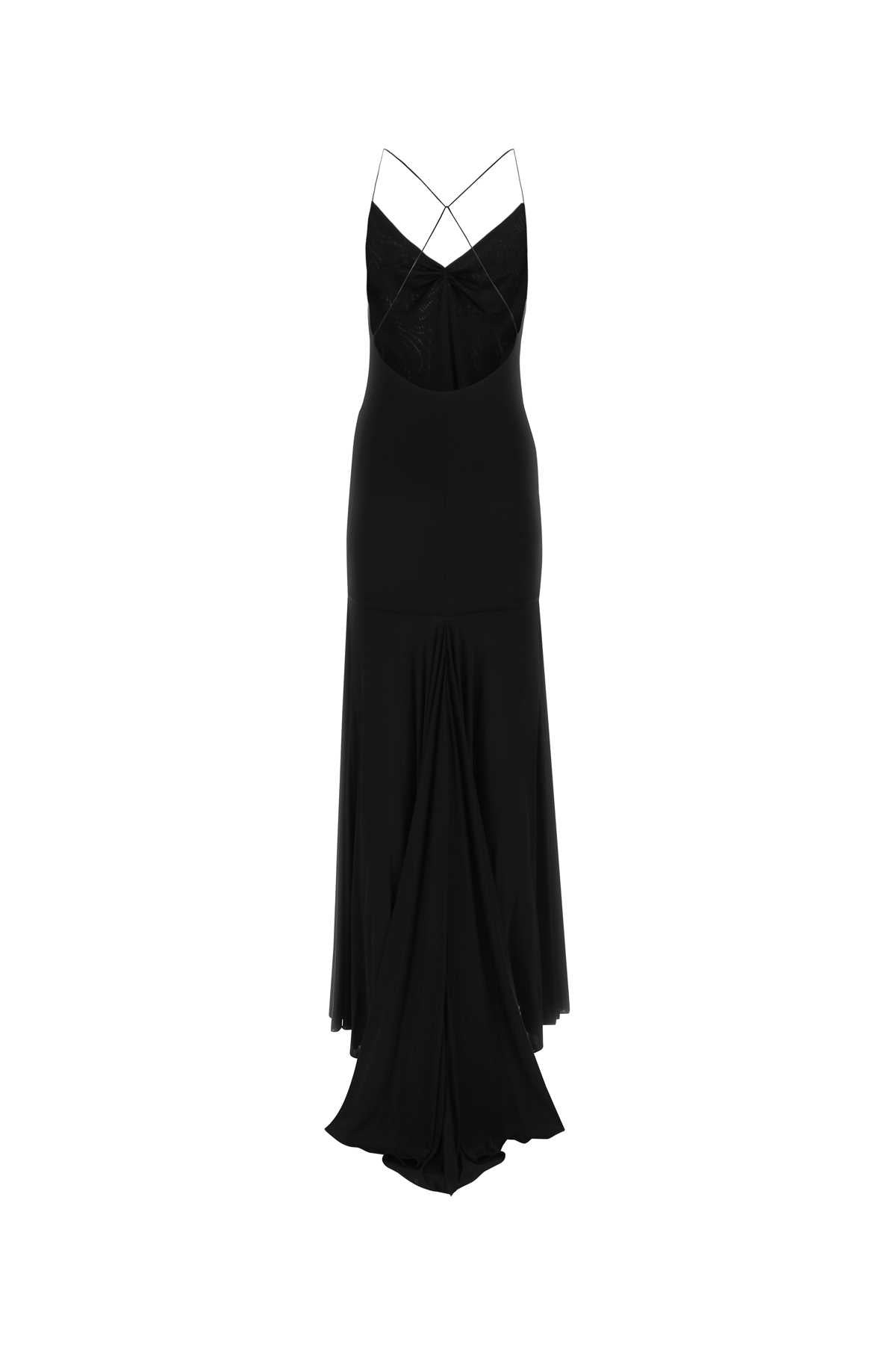Saint Laurent Women Black Viscose Long Dress - 2