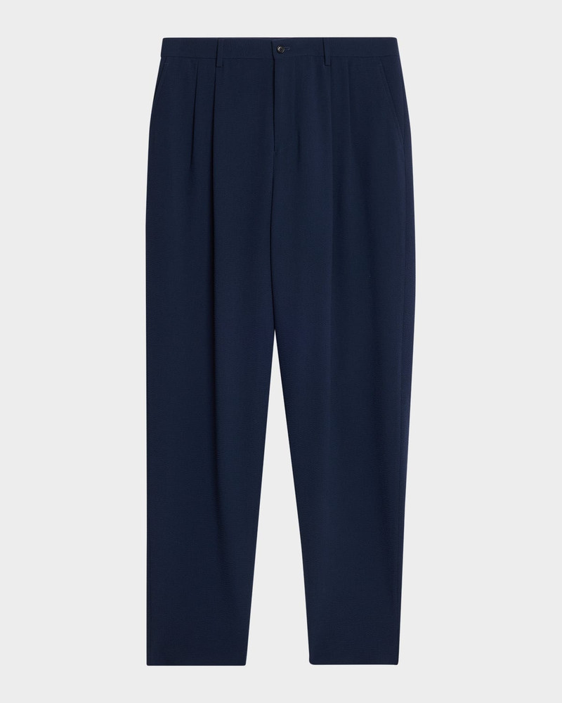 Men's Stretch Wool Seersucker Double-Pleat Trousers 1