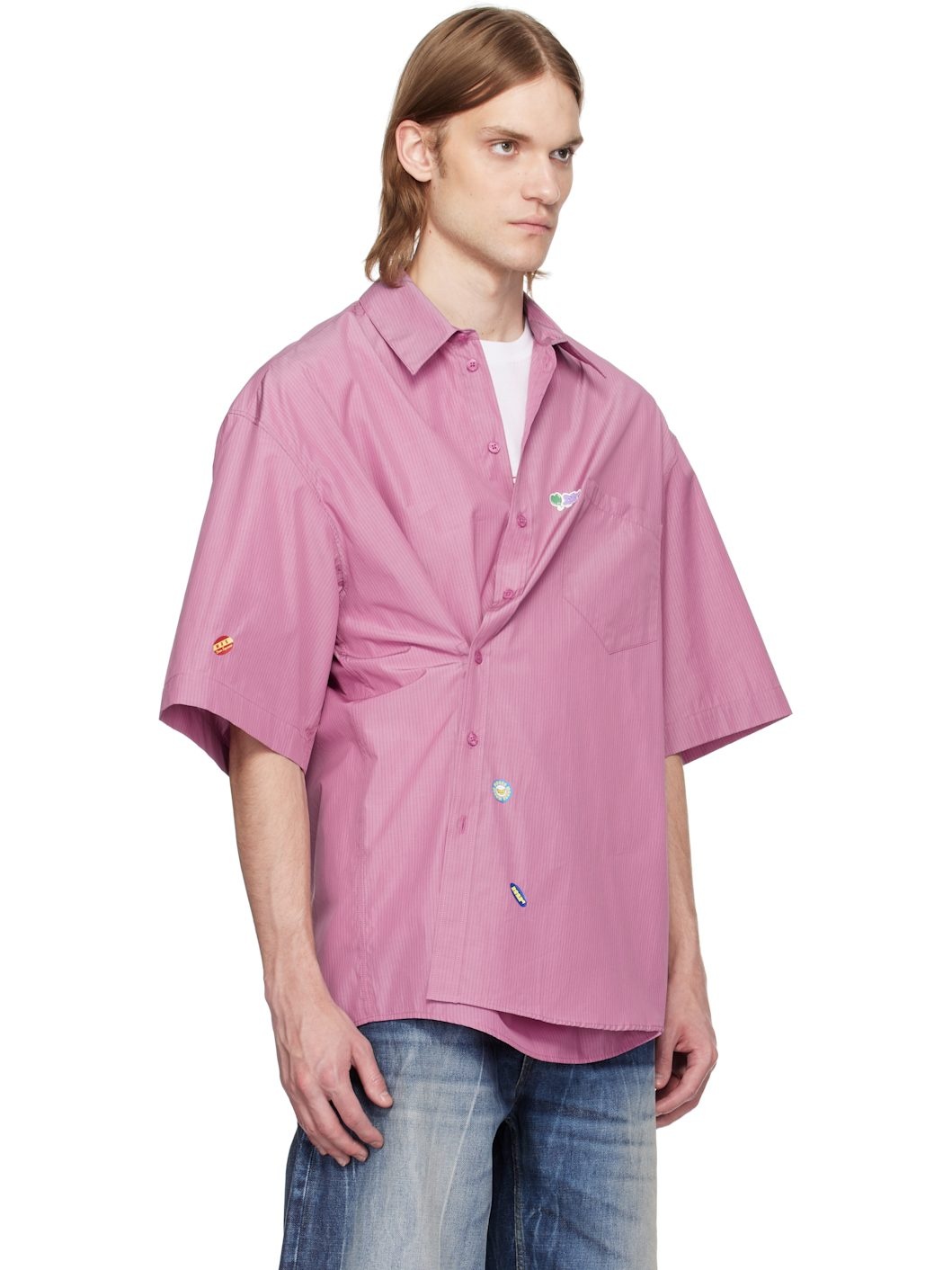 Purple S/S Boxy Wrap Shirt - 2