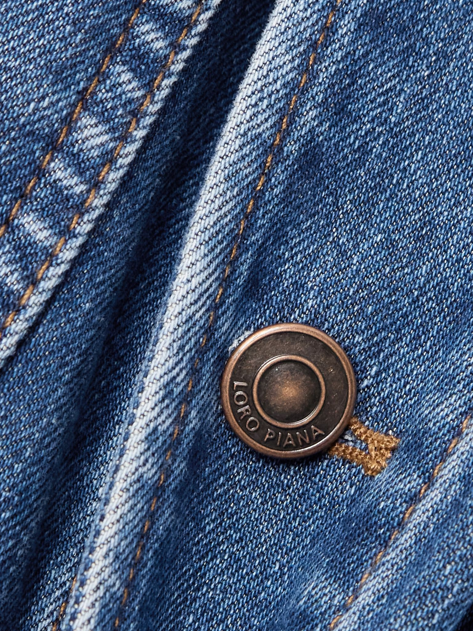 Dean corduroy-trimmed denim jacket Dark denim - 5