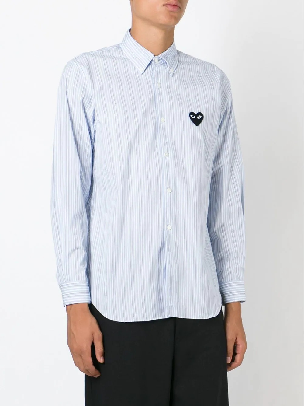 embroidered heart striped shirt - 3