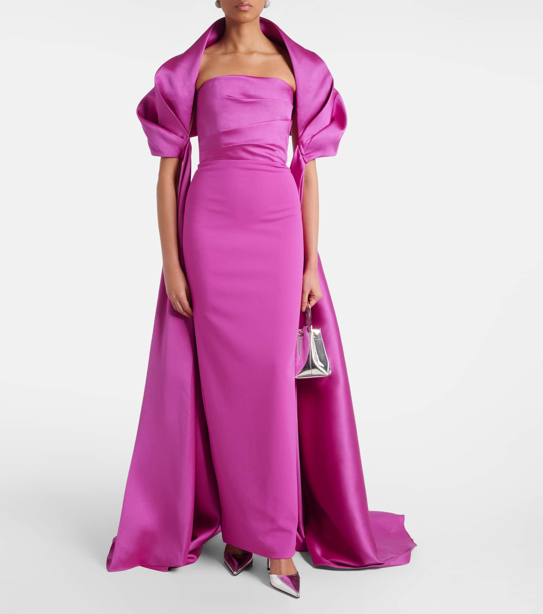 Vera caped satin gown - 2