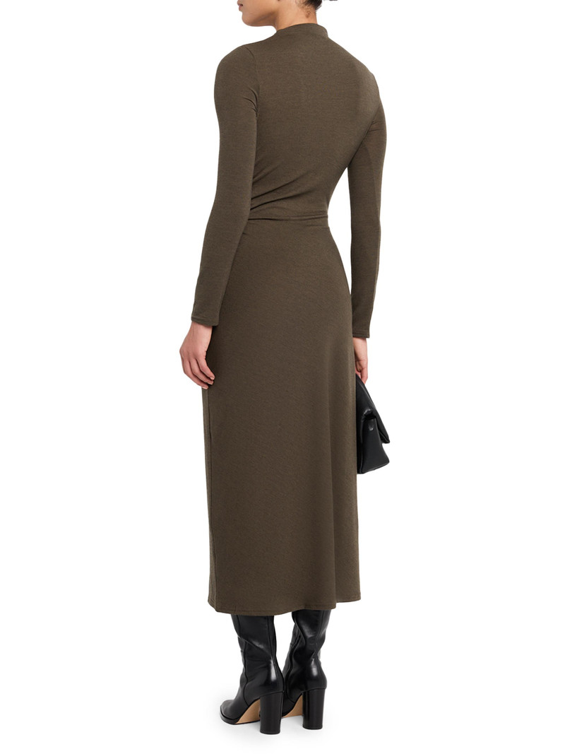 Women's Margaret Ruched A-Line Midi-Dress - Olive 4