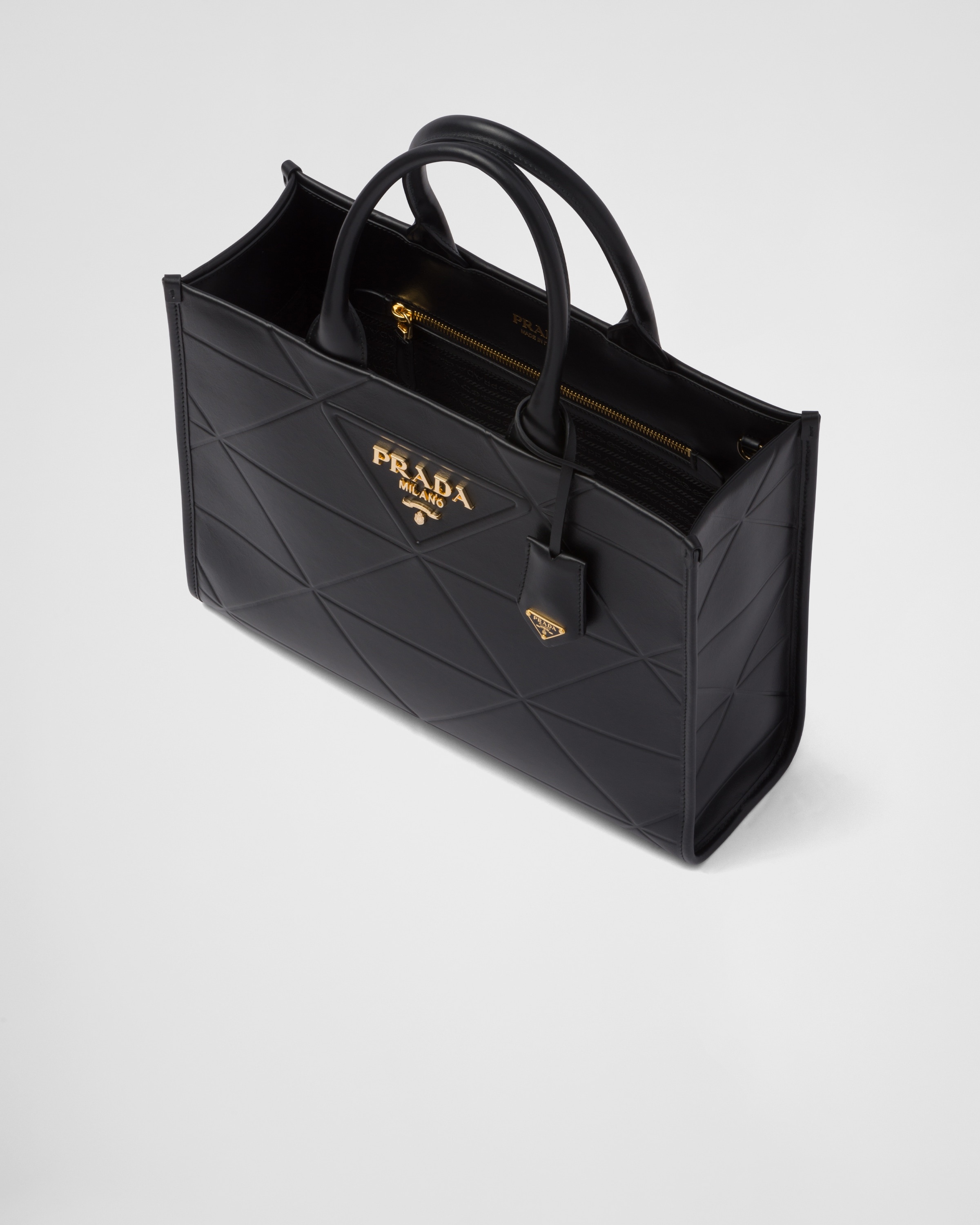 Medium leather Prada Symbole bag with topstitching - 3